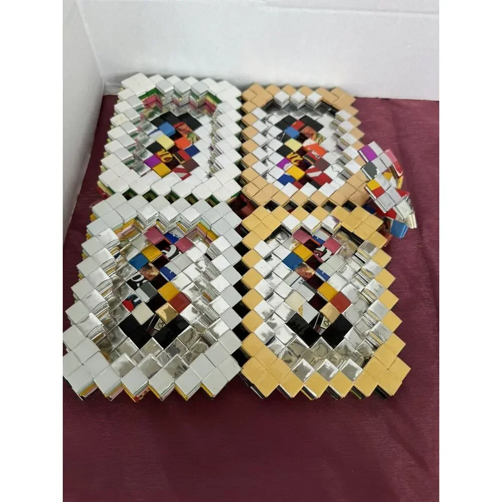Woven Candy Snack Wrapper Picture Album Recycled Handmade Colorful Art 12 Photos